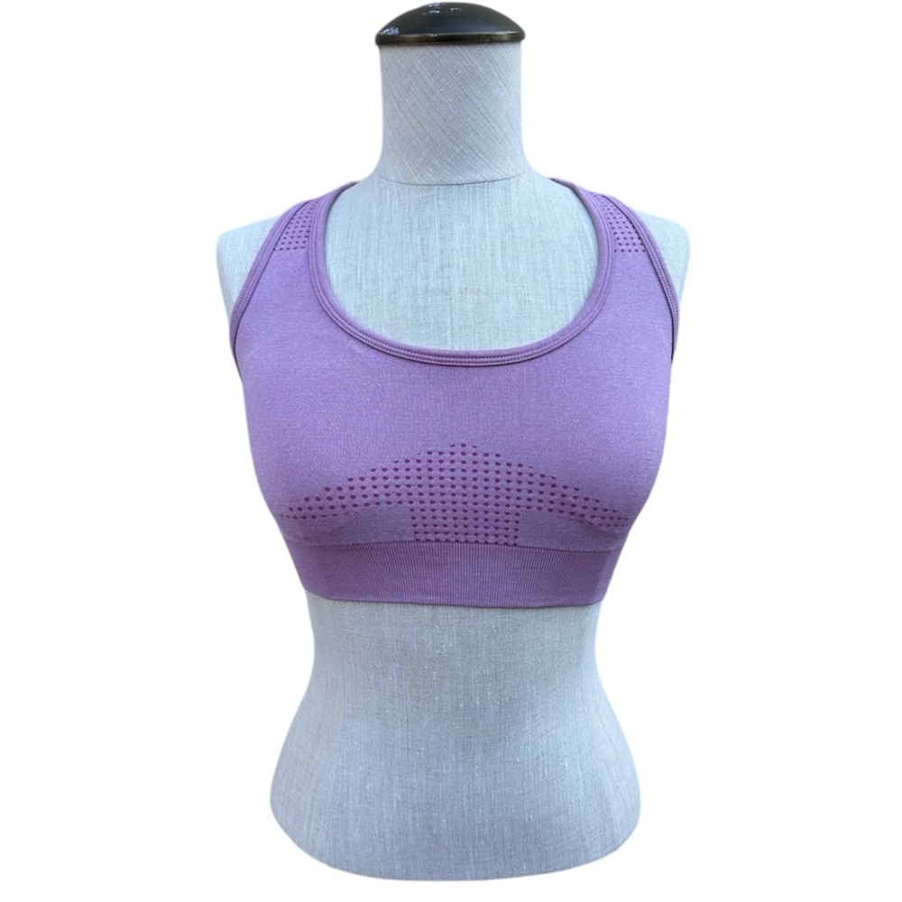 NVGTN Lilac Purple Seamless Sports Bra Compression Fit Unpadded XS
